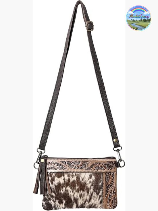 Handbags - Natural Cowhide Leather Shoulder Bag Crossbody with Adjustable Strap